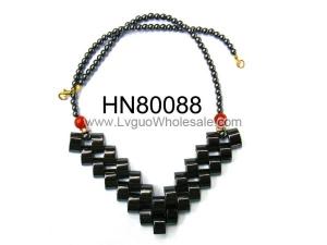 Black Hematite Semiprecious Stone Necklace Jewelry